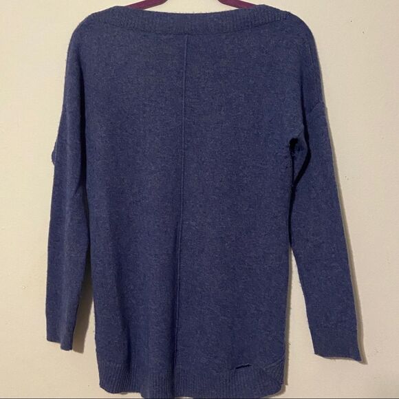 Womens Size Medium 100% Cashmere Long Sleeve Uneven Hem Sweater Office Staple - Picture 6 of 9